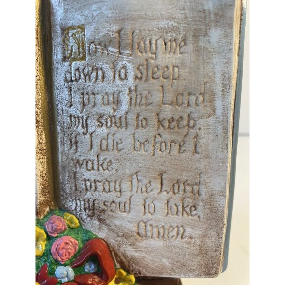 Ceramic Seasons Of Prayer Hand Painted Child's Bedtime Prayer Vtg 70’s Grandkids - Picture 3 of 10